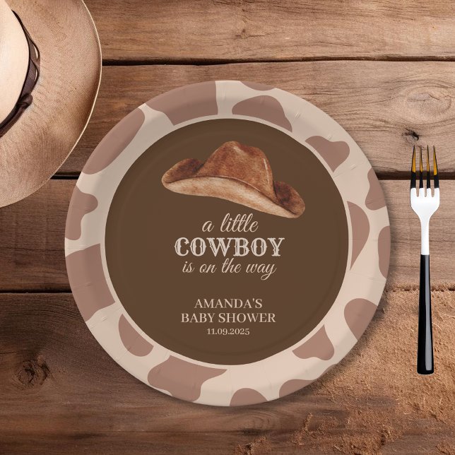 Plato De Papel Cowboy Wild West Rodeo Western Boy Baby Shower  (Subido por el creador)