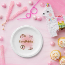 Plato De Papel Cowgirl Birthday Paper Plates