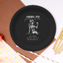 Plato De Papel Cowgirl Black Aged to Perfection Birthday Party 