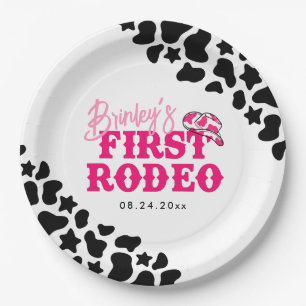 Plato De Papel Cowgirl Disco Pink First Rodeo