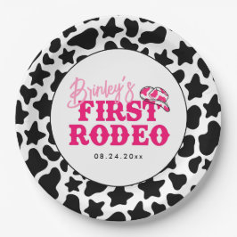 Plato De Papel Cowgirl Disco Pink First Rodeo