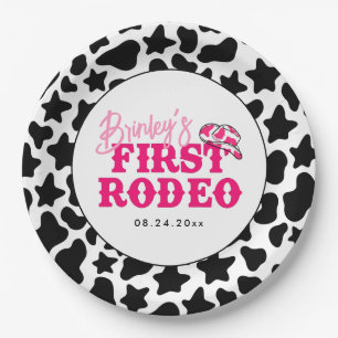 Plato De Papel Cowgirl Disco Pink First Rodeo