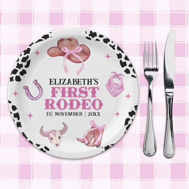 Plato De Papel Cowgirl First Birthday – Pink Rodeo Party Supplies (Subido por el creador)