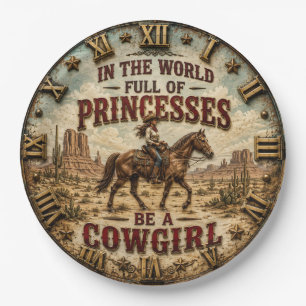 Plato De Papel Cowgirl Western Horse Ranch Farmhouse