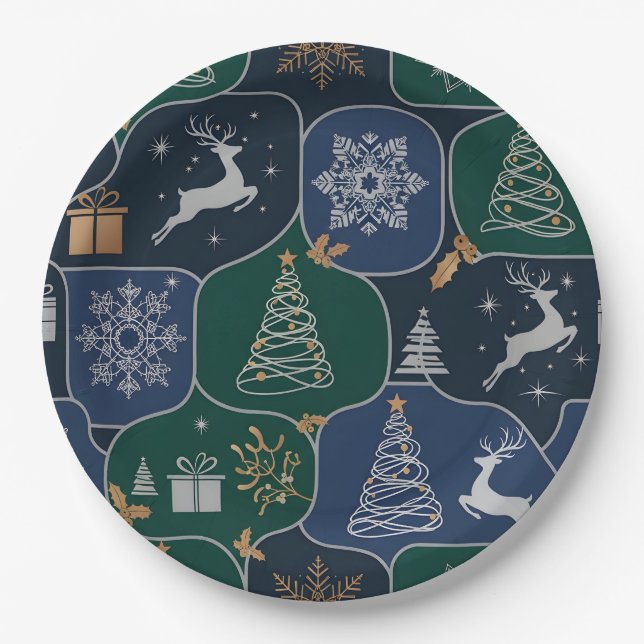 Plato De Papel Cozy Christmas Magic (Anverso)