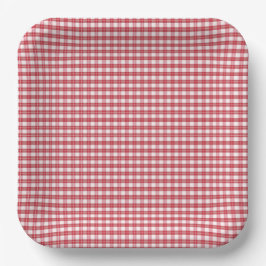 Plato De Papel Cozy Red Plaid Christmas Cabin Rustic