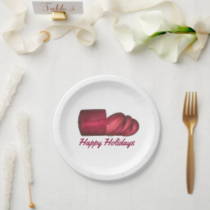 Plato De Papel Cranberry Sauce Navidades Cena de Acción de Gracia