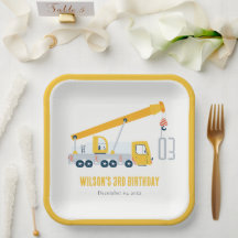 Crane Cruck Vehículo de Construcción Niños Cumplea