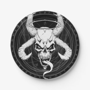 Plato De Papel Cráneo de muerte divino arcano (negro)