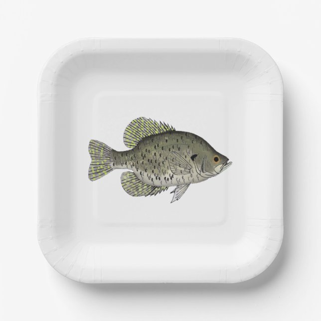 Plato De Papel Crappie negro (Anverso)