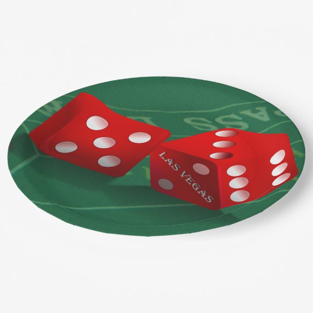 Plato De Papel Craps Table con los dados de Las Vegas (Angular)