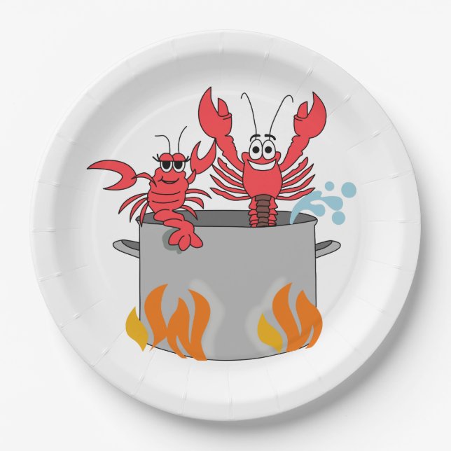 Plato De Papel Crawfish Hervir (Anverso)