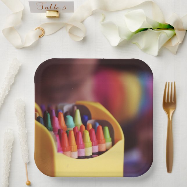 Plato De Papel Crayones (Boda)