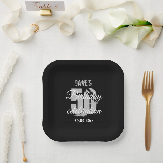 Plato De Papel Crea tu propia 50° fiesta de cumpleaños (Boda)