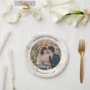 Plato De Papel Crea tu propia foto de boda de novia y novio