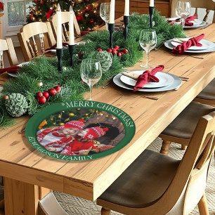 Plato De Papel Crea tu propia foto familiar Feliz Navidad