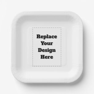 Plato De Papel Crea tu propio blanco 