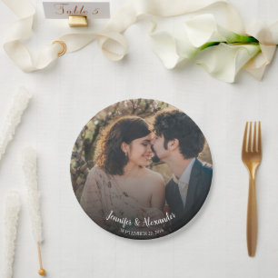 Plato De Papel Crea tu propio boda de fotos de novia y novio