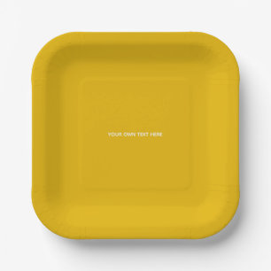 Plato De Papel Crea tu propio diseño amarillo personalizado