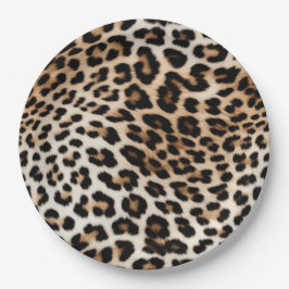 Plato De Papel Cream Black Leopard Print