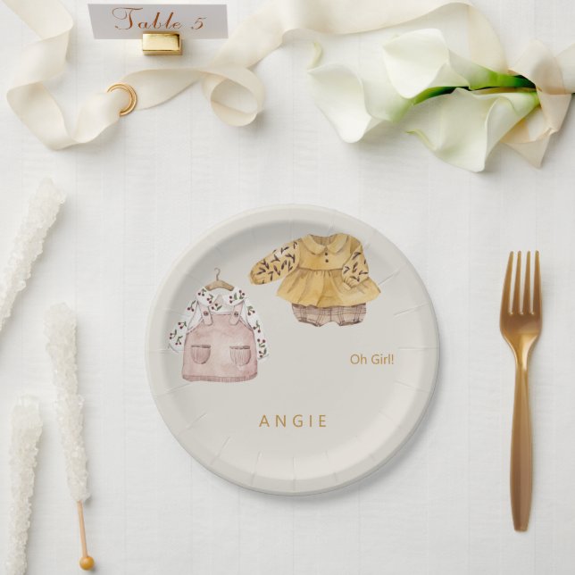 Plato De Papel Cream Oh Chica Boho Baby Shower (Boda)