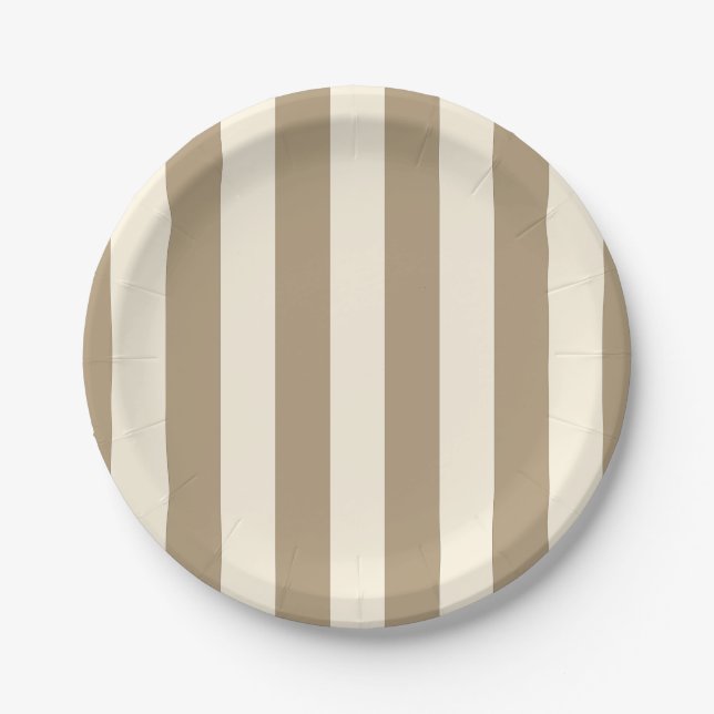 Plato De Papel Cream Tofu Khaki Oyster Stripe (Anverso)