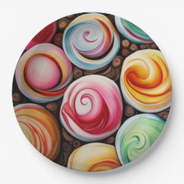 Plato De Papel Creamy Swirls