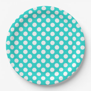 Plato De Papel Crear el color de fondo con puntos blancos 20