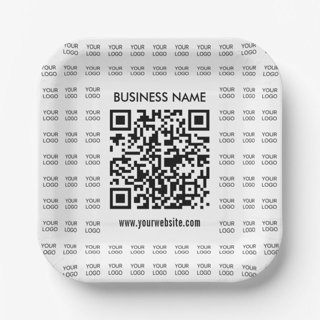 Plato De Papel Crear instantáneamente código QR escaneado y patró (Anverso)