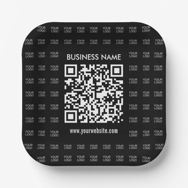 Plato De Papel Crear instantáneamente código QR escaneado y patró (Anverso)