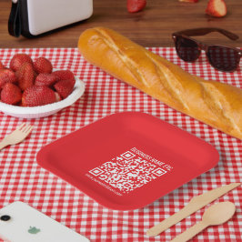 Plato De Papel Crear su propio código QR instantáneamente | Rojo 