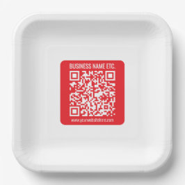 Plato De Papel Crear su propio código QR instantáneamente | Rojo 