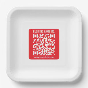 Plato De Papel Crear su propio código QR instantáneamente Rojo