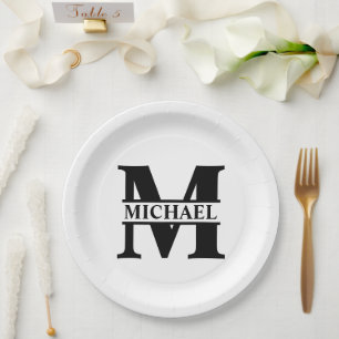 Plato De Papel Crear su propio monograma