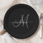 Plato De Papel Crear Su Propio Monograma Personalizado Y Script D<br><div class="desc">Crea tu propia placa de papel personalizada con tu nombre y monograma manuscritos personalizados. Para editar esta plantilla de diseño, cambie los campos de texto como se muestra arriba. Puede agregar fácilmente más texto o imágenes, fuentes personalizares y colores. ¡Trate o haga el regalo perfecto para la familia, amigos, padres...</div>