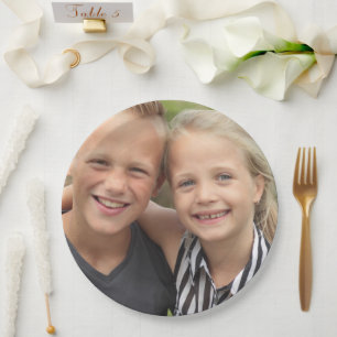 Plato De Papel Crear su propio Pegatina de redondeo fotográfico 
