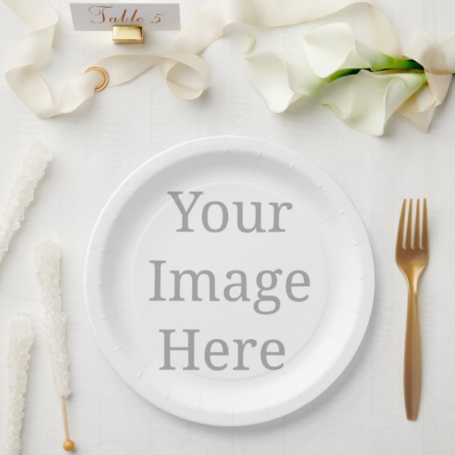 Plato De Papel Crear su propio personalizado (Boda)