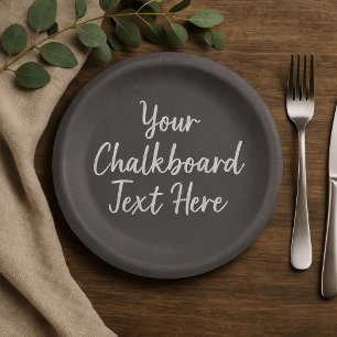 Plato De Papel Crear su propio Personalizado Texto Cargador negro