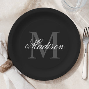 Plato De Papel Crear un nombre personalizado caligrafía monográfi