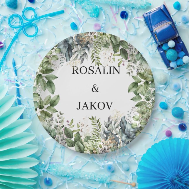 Plato De Papel Create Your Own wedding eucalyptus (Fiesta)