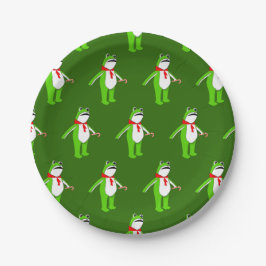 Plato De Papel Creative Christmas Holiday Frog