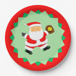 Plato De Papel Creative Softball Christmas Holiday