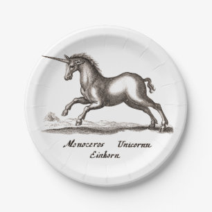 Plato De Papel Creatividad de Unicorn Classic Running Magic Woodl