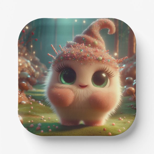 Plato De Papel Creatura de chocolate suave (Anverso)