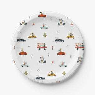 Plato De Papel Crecer Dos Placas De Papel De Cumpleaños De Coches
