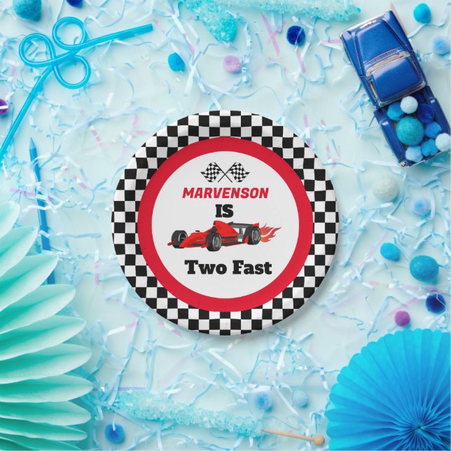 Plato De Papel Crecer DOS Race Fast Car Boy 2º Nacimiento Pap (Fiesta)