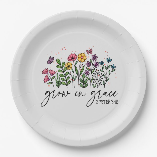Plato De Papel Crecer en Grace (Anverso)