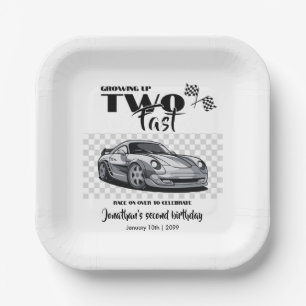 Plato De Papel Crecer hasta el 2° cumpleaños del coche de raza mo
