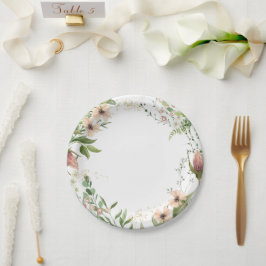 Plato De Papel Creciendo como una hierba de primer cumpleaños,