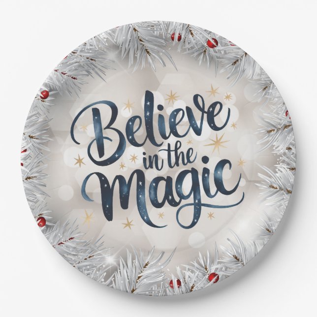 Plato De Papel Cree en la Magia (Anverso)